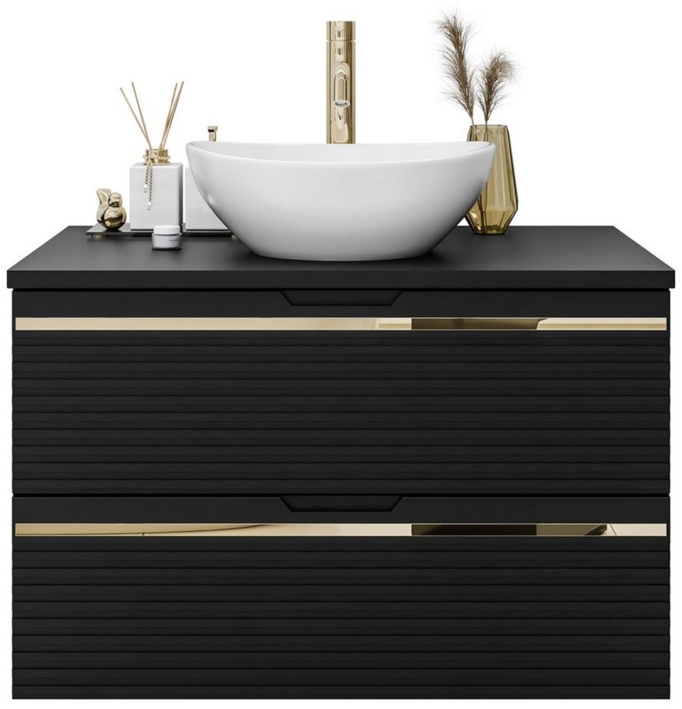 Lookway Badmöbel-Set ARTEMIS II 80 cm Bad-Set mit Unterschrank und Spiegel, (Badezimmerschrank mit wählbarem Spiegel, Becken und Armatur), mit Soft-Close-System Bild 1