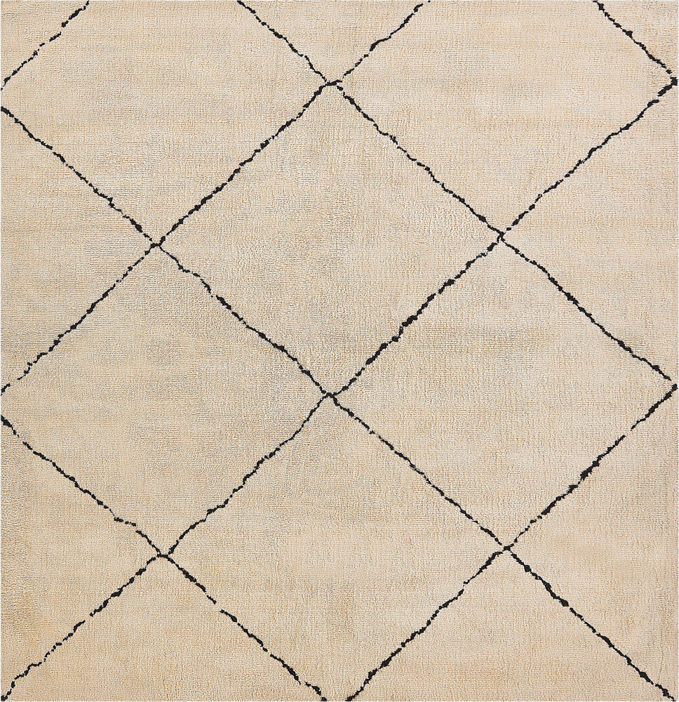 Teppich beige schwarz 200 x 200 cm Shaggy MUTKI Bild 1