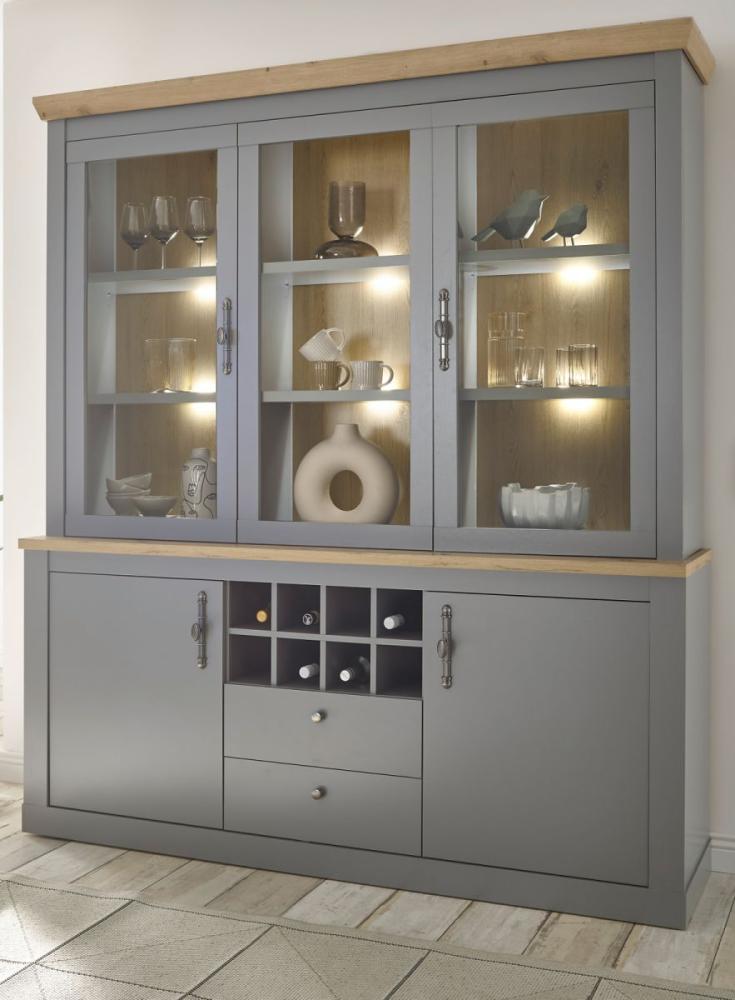 Buffetschrank Rideau in grau und Eiche Artisan 183 x 206 cm Bild 1