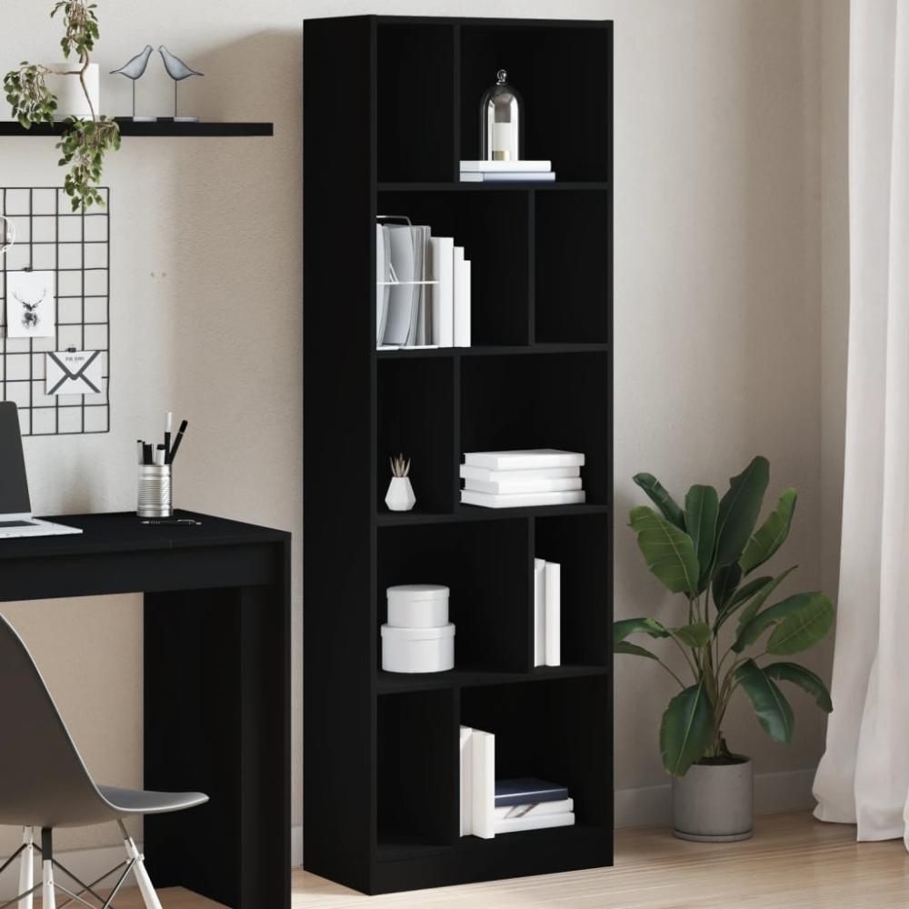 vidaXL Bücherregal Schwarz 57x28,5x174 cm Holzwerkstoff 847990 Bild 1