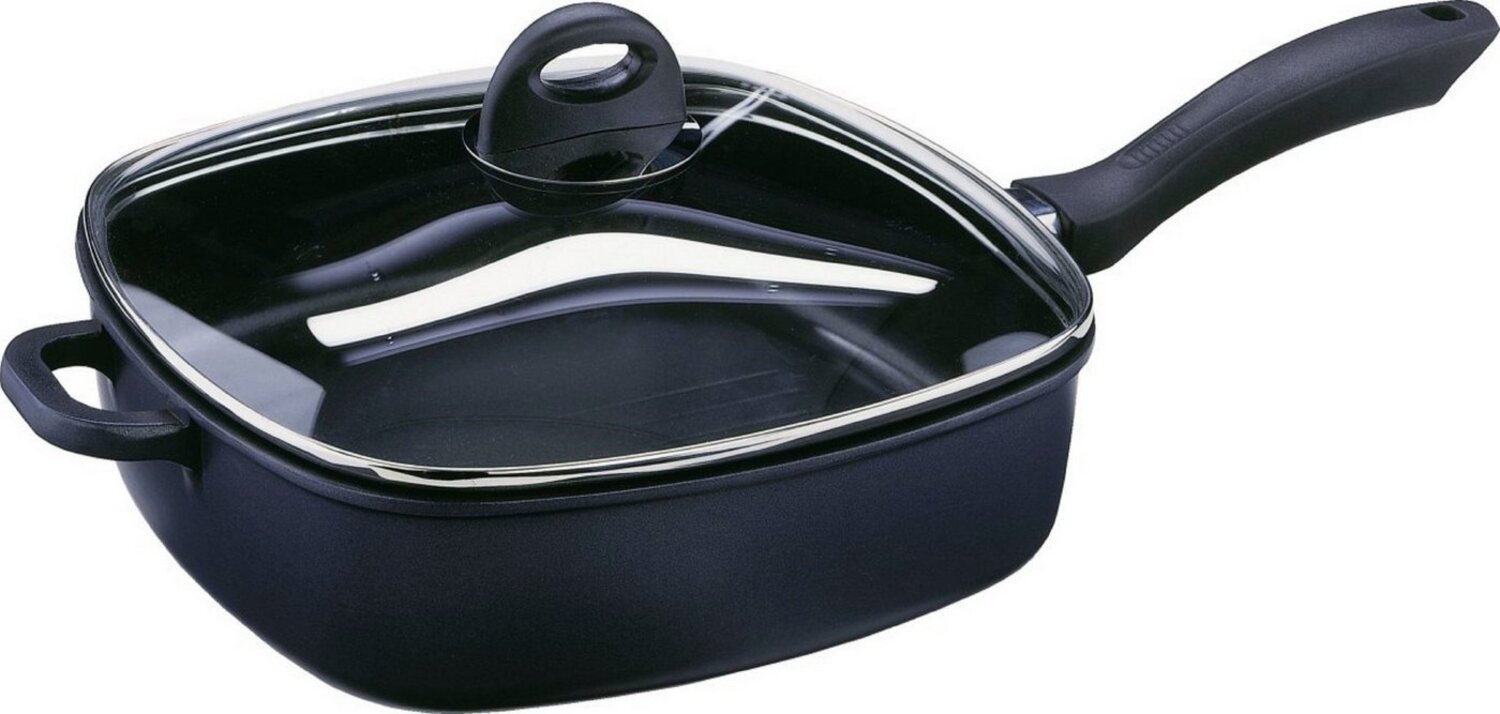 GSW Schmorpfanne Gourmet, Aluminiumguss, Fett-Trenn-Pfanne, robuste Qualtiät, 28x28 cm, Induktion Bild 1