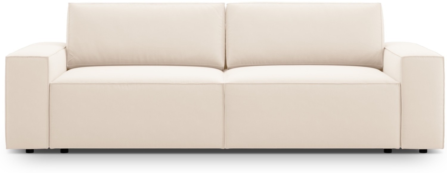 Micadoni Schlafsofa Jodie 3-Sitzer Samtstoff Helles Beige Bild 1