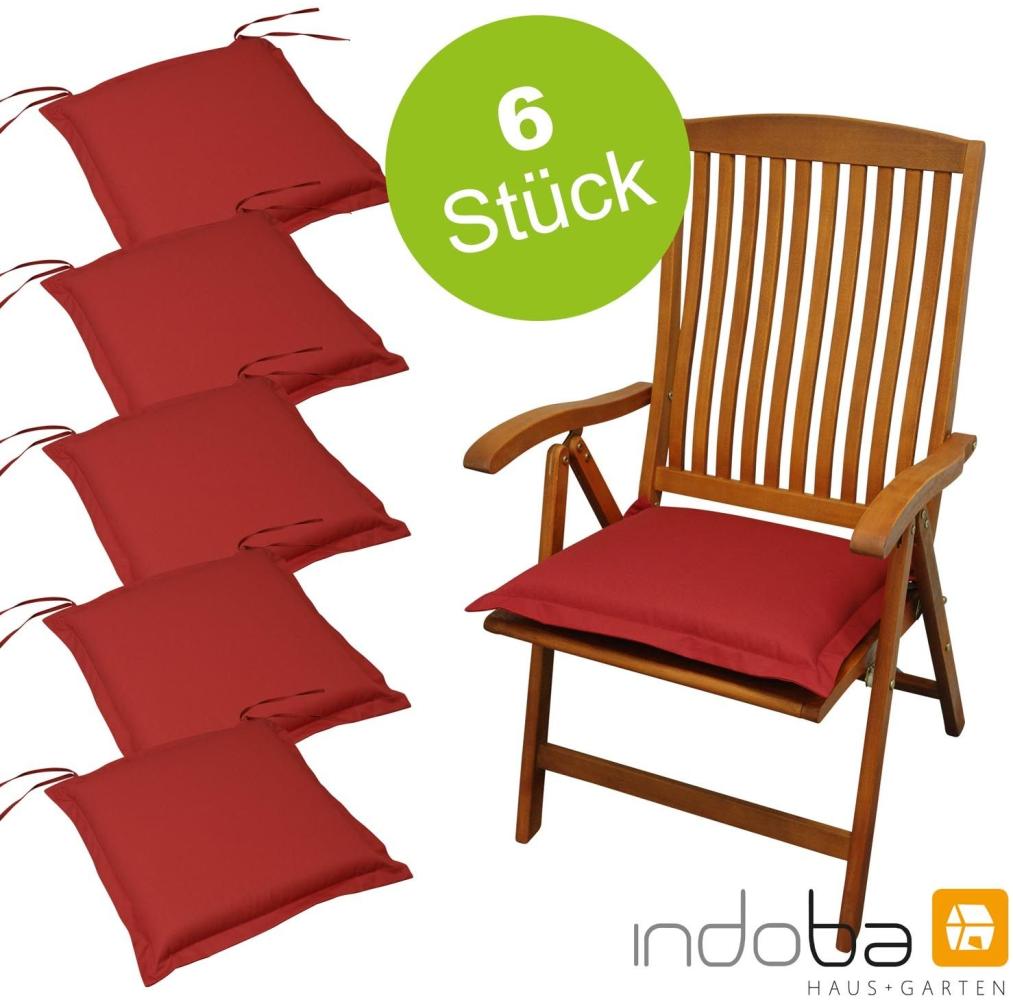 6 x indoba - Sitzkissen Serie Premium - extra dick - Rot Bild 1