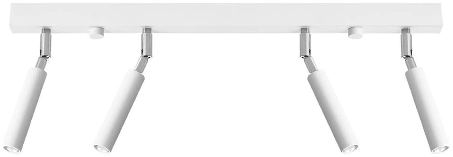 Deckenleuchte, Weiß, Stahl, Verstellbare Spots, H 23 cm Bild 1