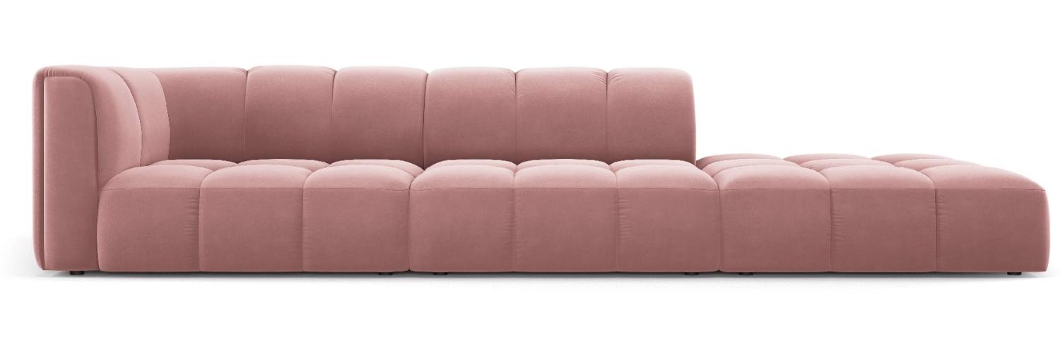 Micadoni Modulares Sofa Serena 4-Sitzer offene Seite Rechts Samtstoff Rosa Bild 1