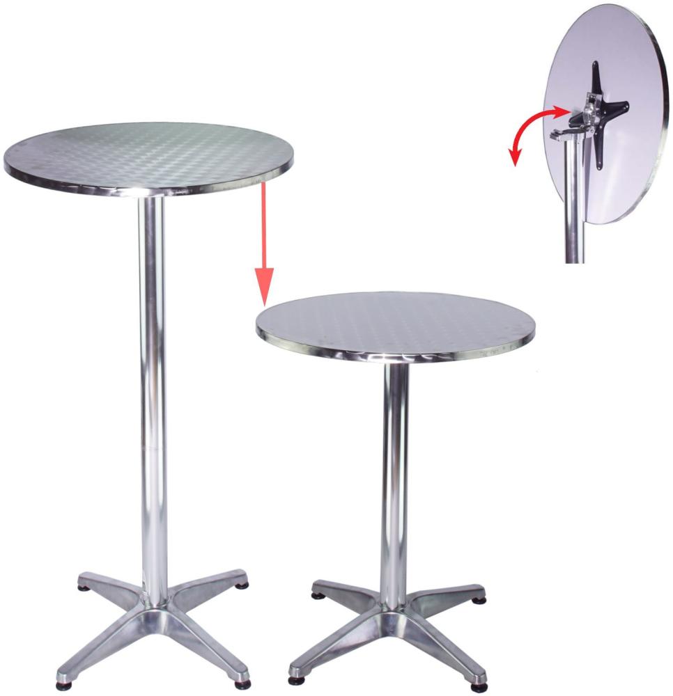 TRUTZHOLM Bistrotisch Stehtisch 2in1 Alu Bistrotisch Bartisch höhenverstellbar 70/115cm (Produkt, 1-St), vielseitig Bild 1