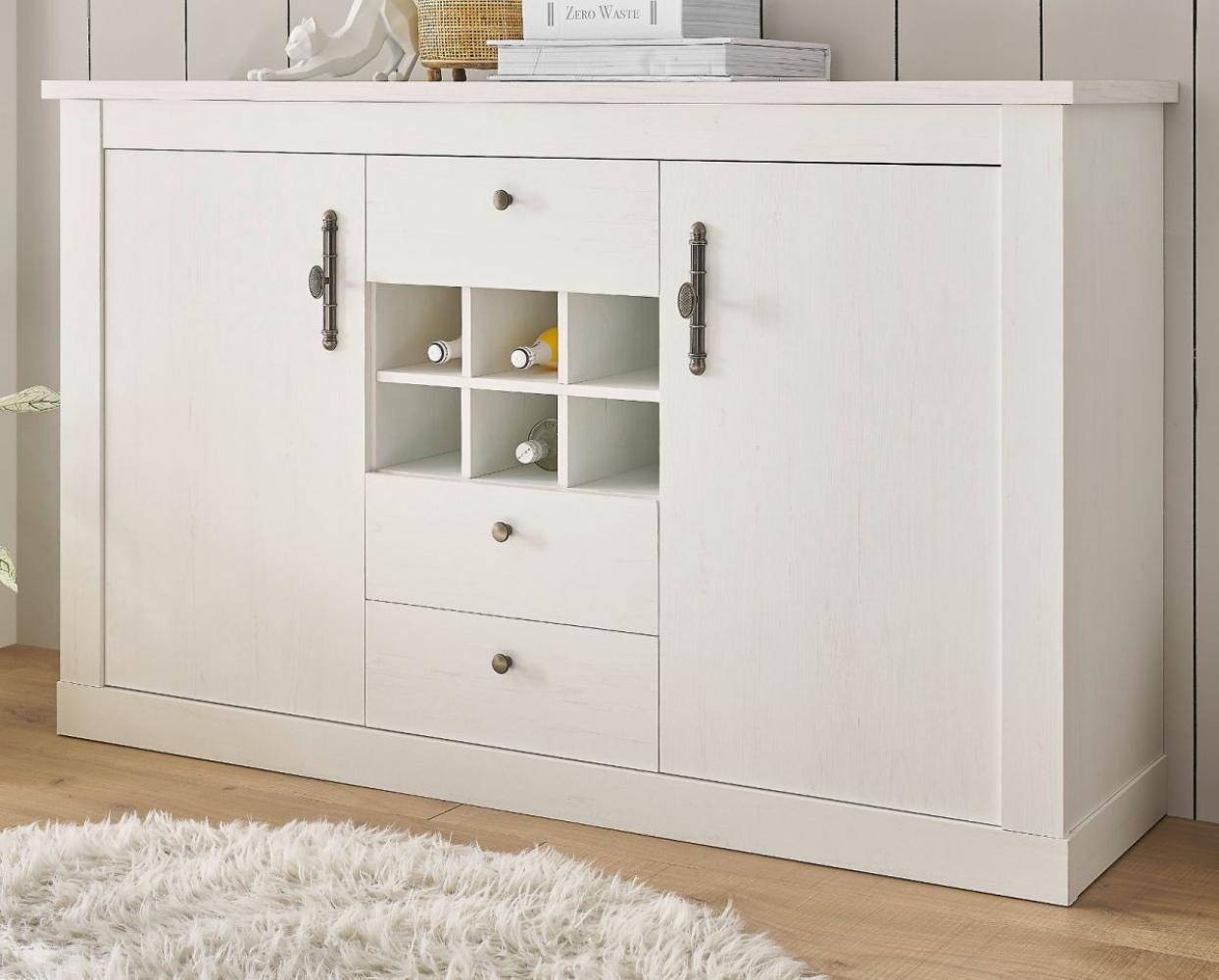 Sideboard Fiastra in weiß Pinie Landhaus 166 cm Bild 1