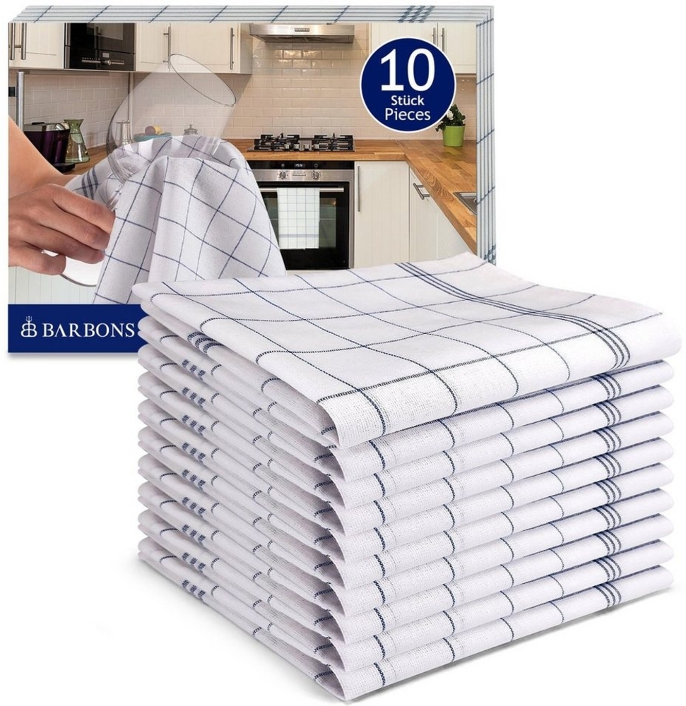 BARBONS Geschirrtuch Allzweck Tücher, Geschirrtücher, Trockentuch, Küchentuch, (10 er, 10-tlg), Premium Qualität, 100% Baumwolle, Schwarz Bild 1