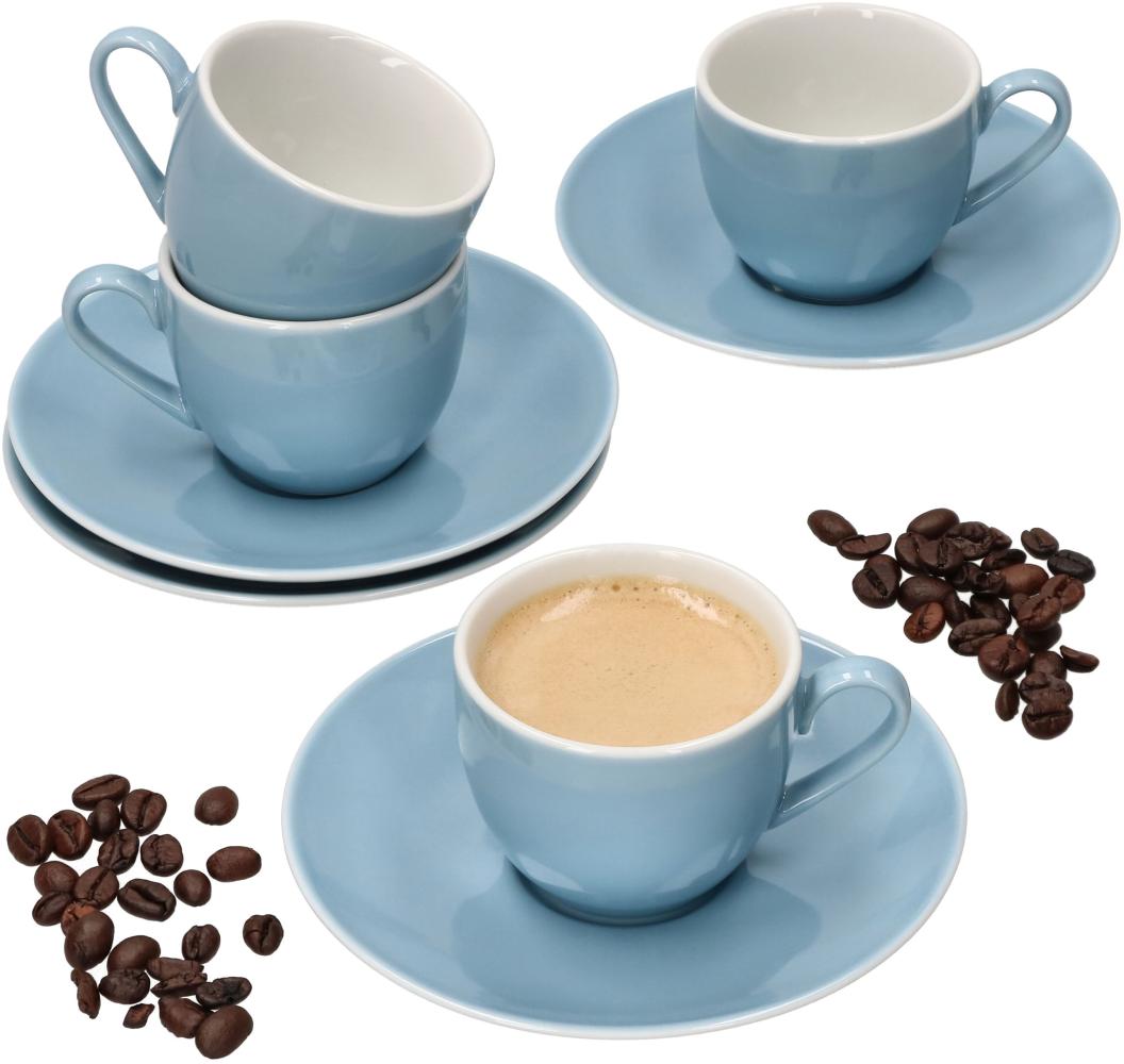 Nordic Blau Doppio Espressotasse + Untertasse Set für 4 Personen 80ml Ristretto Bild 1