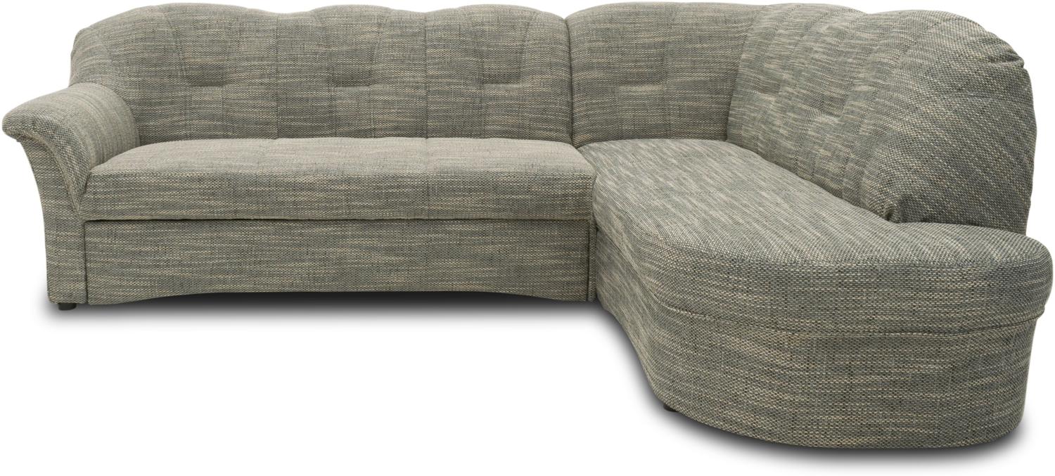 DOMO Collection Papenburg, Ecksofa mit Schlaffunktion, Webstoff weißgrau, 243 x 180 cm Bild 1