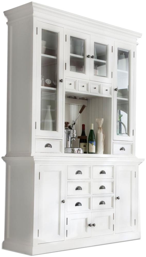 Vitrinenschrank HALIFAX Vitrine Standvitrine Glasvitrine Hochschrank weiß Bild 1
