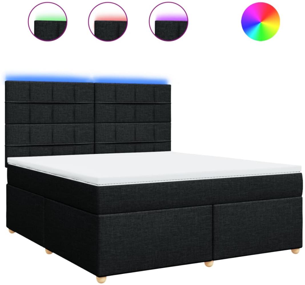 vidaXL Boxspringbett mit Matratze Schwarz 180x200 cm Stoff 3293661 Bild 1