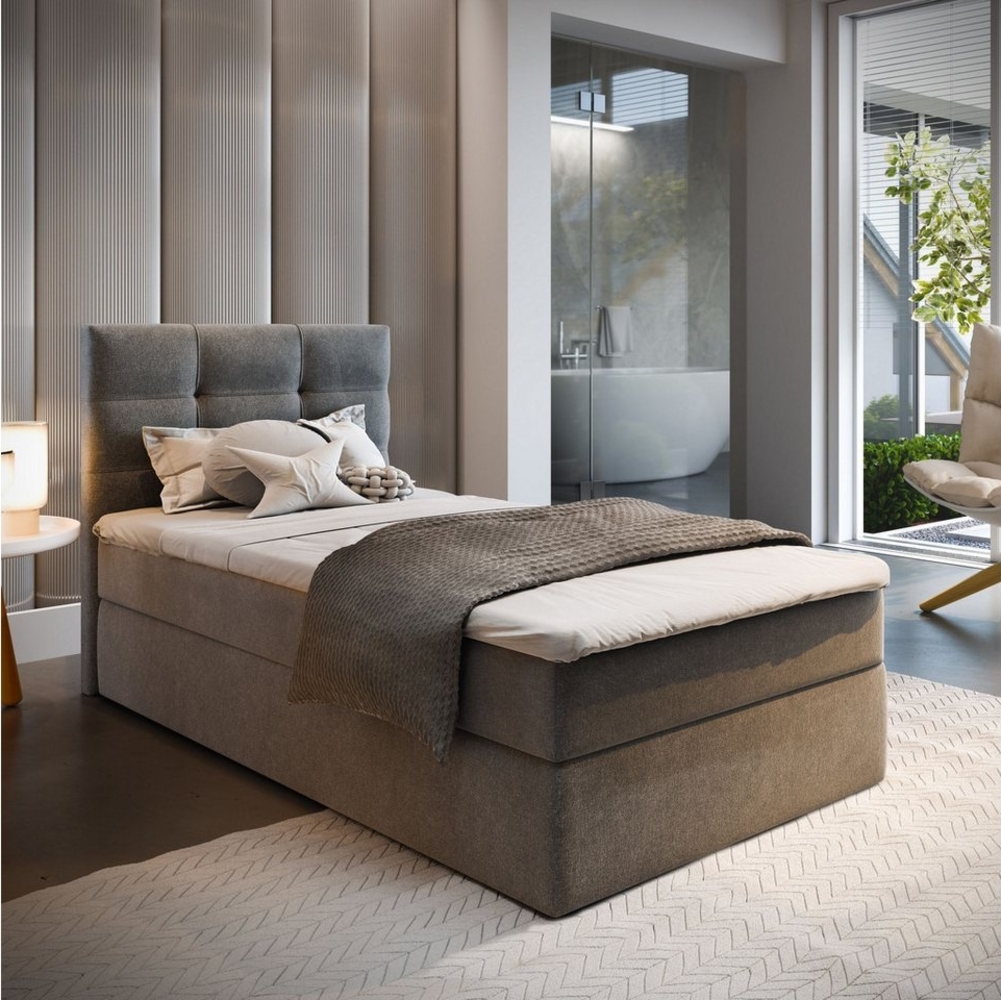 Masseno Boxbett GLOS 100x200 cm mit Bonell Matratze und Topper Bild 1