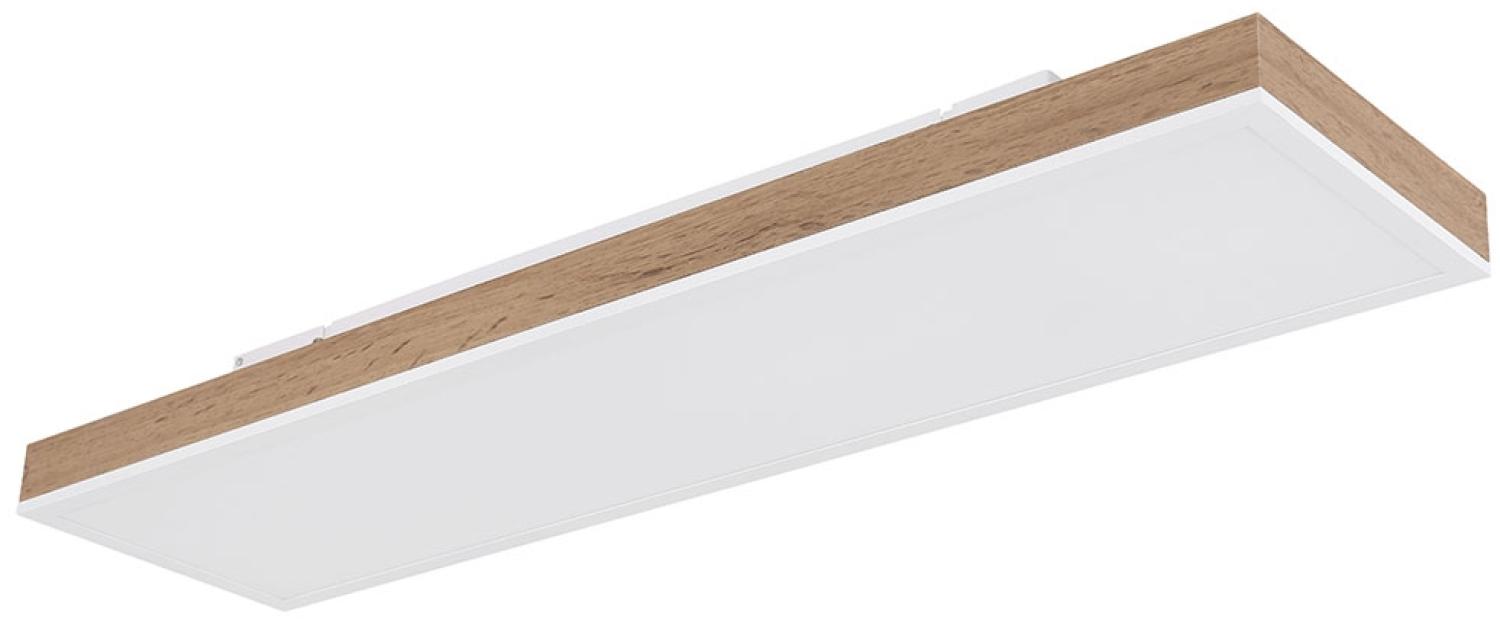 LED Deckenleuchte, Holzoptik, Fernbedienung, Dimmbar, L 80 cm Bild 1