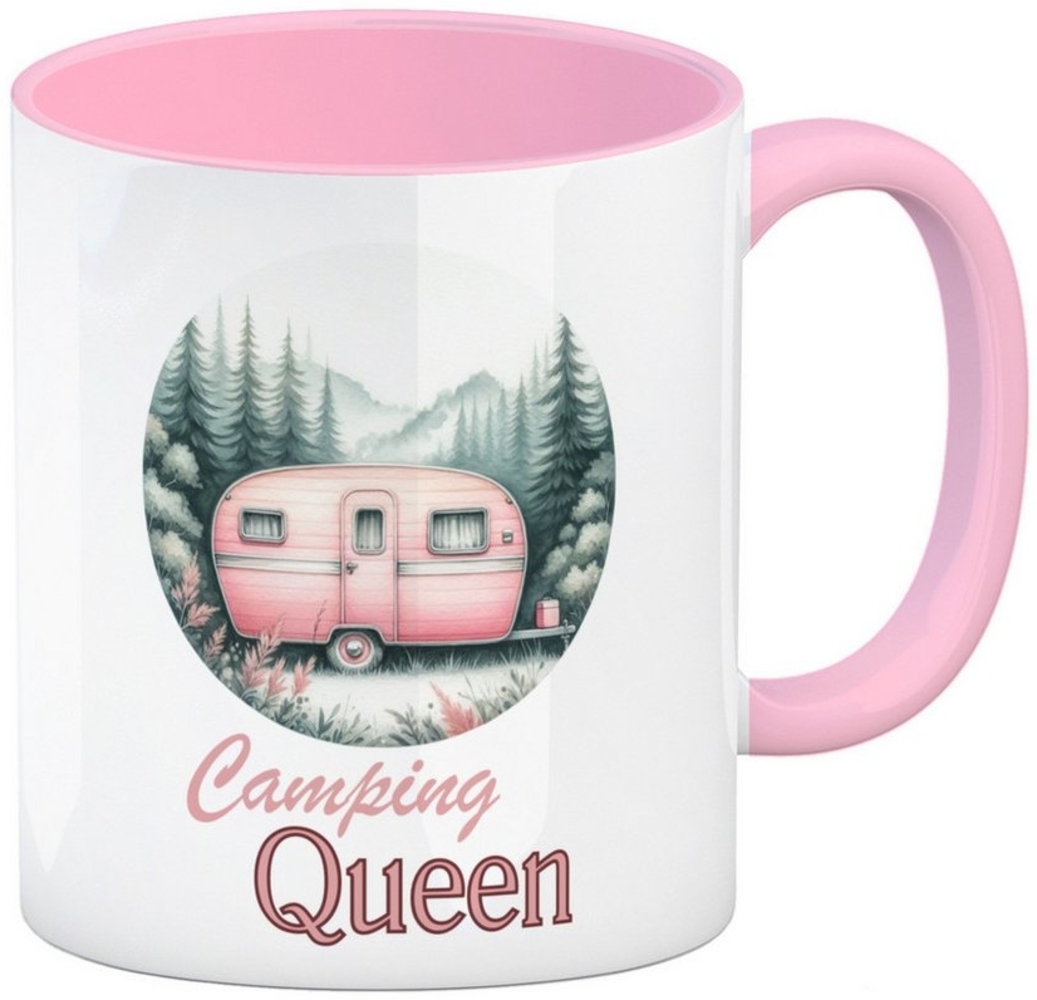 speecheese Tasse Camping Queen Wohnwagen Kaffeebecher in rosa Bild 1