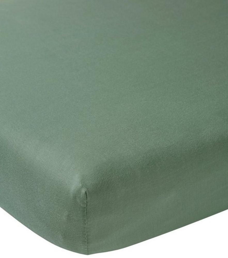 Meyco Home Spannbettlaken Uni Forest Green, Jersey, Gummizug: Rundum, (1 Stück), 120x200 cm Bild 1