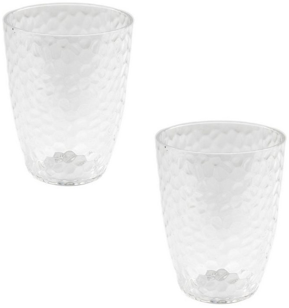 Neuetischkultur Becher Wasserglas 2er Set Kunststoff mit Blaseneffekt, Kunststoff, Saftbecher Wasserbecher Bild 1