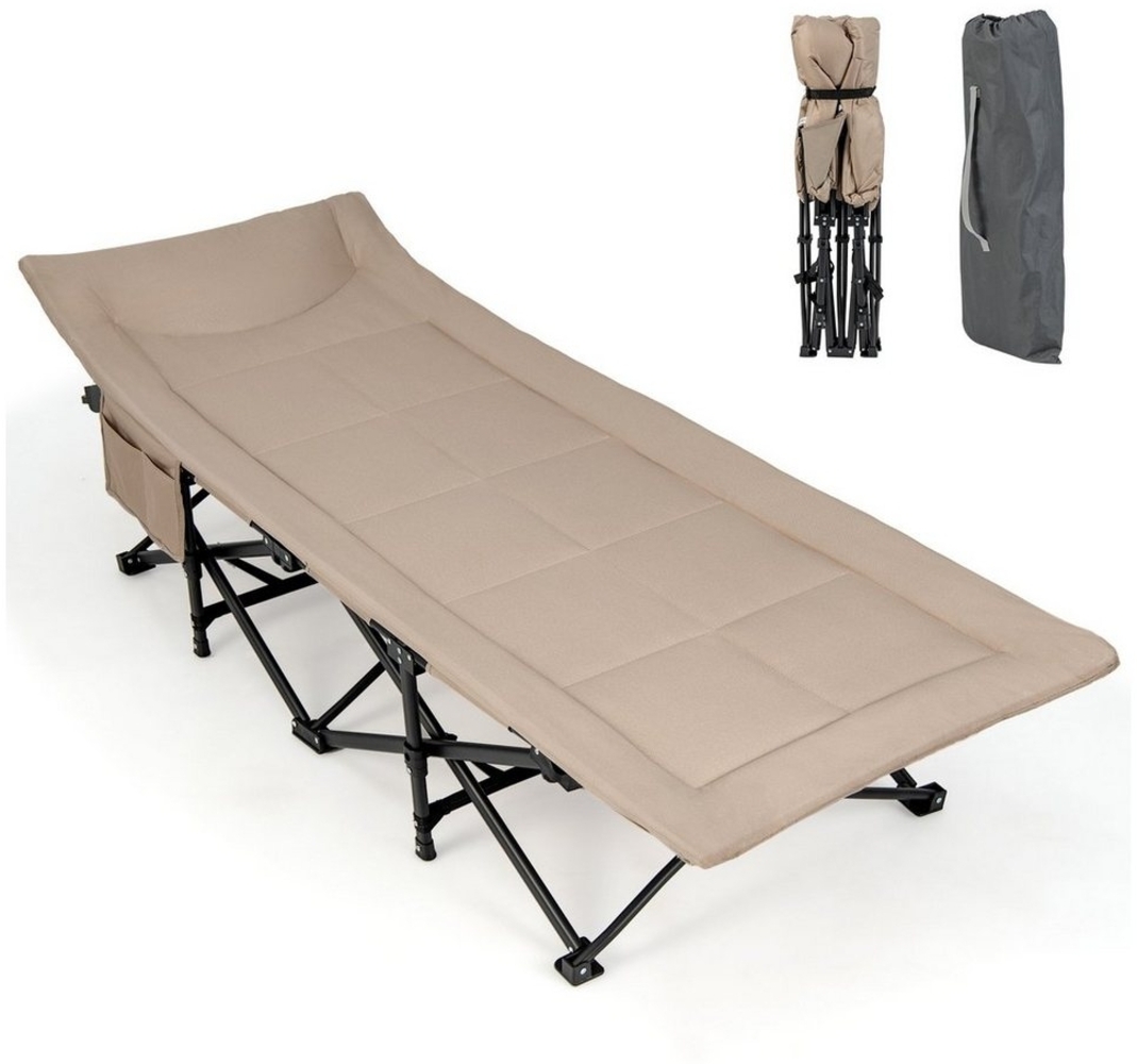 COSTWAY Feldbett Campingbett mit Seitentasche & Kopfstütze Bild 1