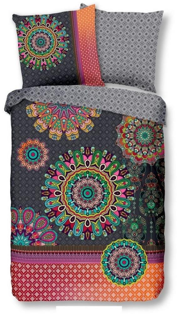 Traumschloss Bettwäsche Comfort Baumwolle, Flanell, 2 teilig, bunte Mandalas auf dunklem Hintergrund Bild 1