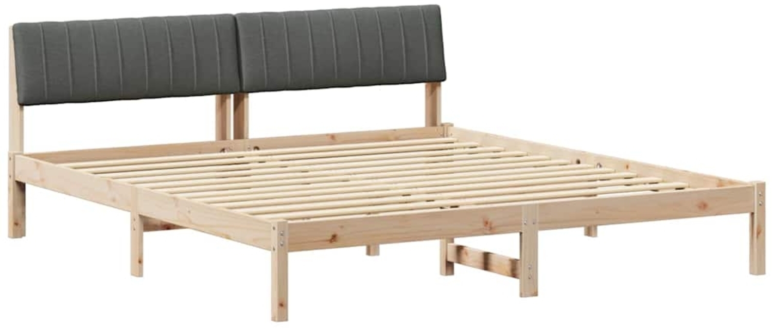 vidaXL Bettgestell Braun und Dunkelgrau 180 x 200 cm Massivholz Kiefer 3394354 Bild 1