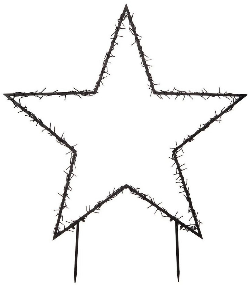 Luca Lighting LED Stern LED Gartenstecker Leuchtstern Metall schwarz, LED fest integriert, warmweiß Bild 1
