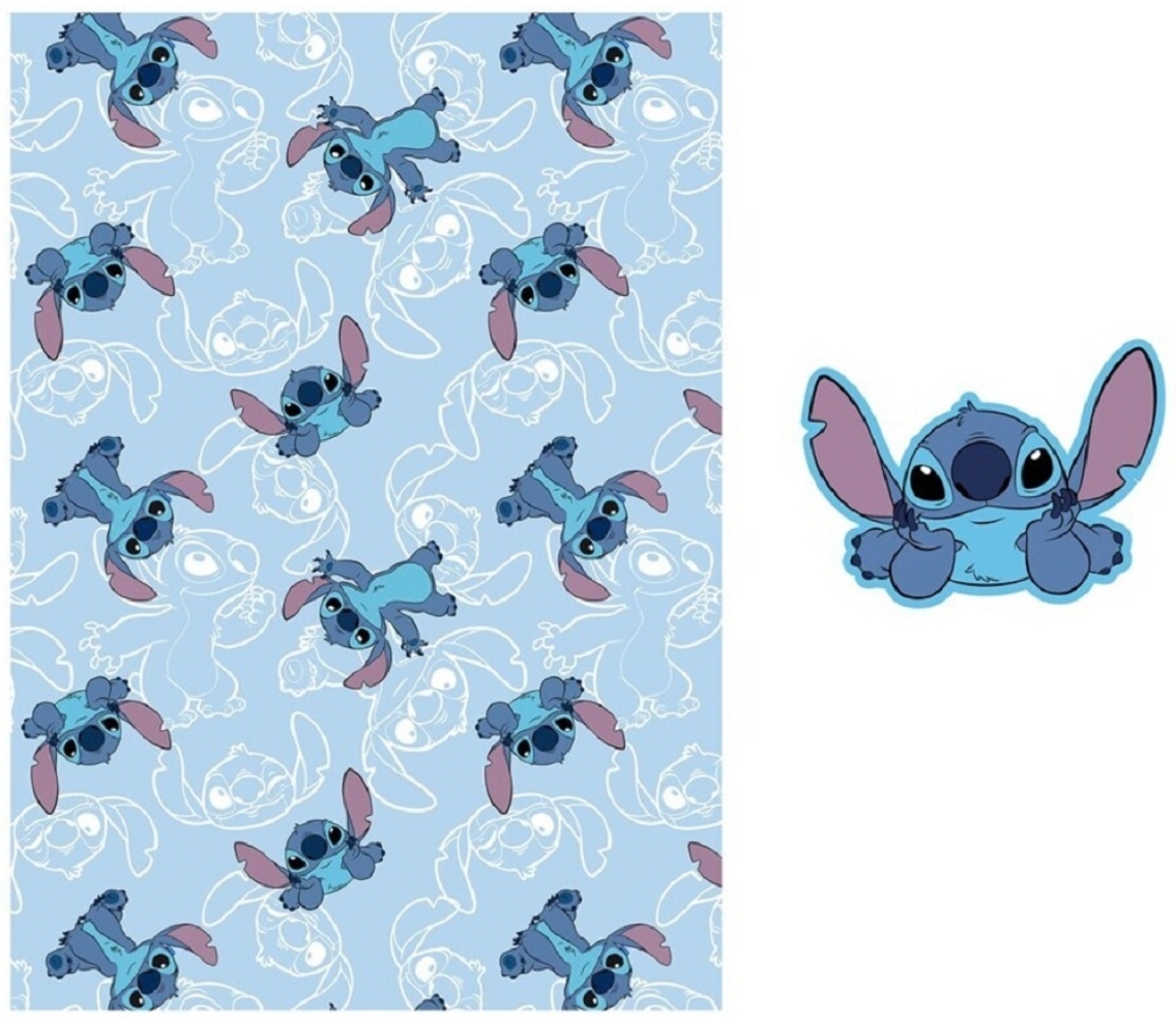 Lilo & Stitch Schlafset – Gemütliche Kinderdecke mit Kissen für Zuhause & Reisen 140x100 cm Bild 1