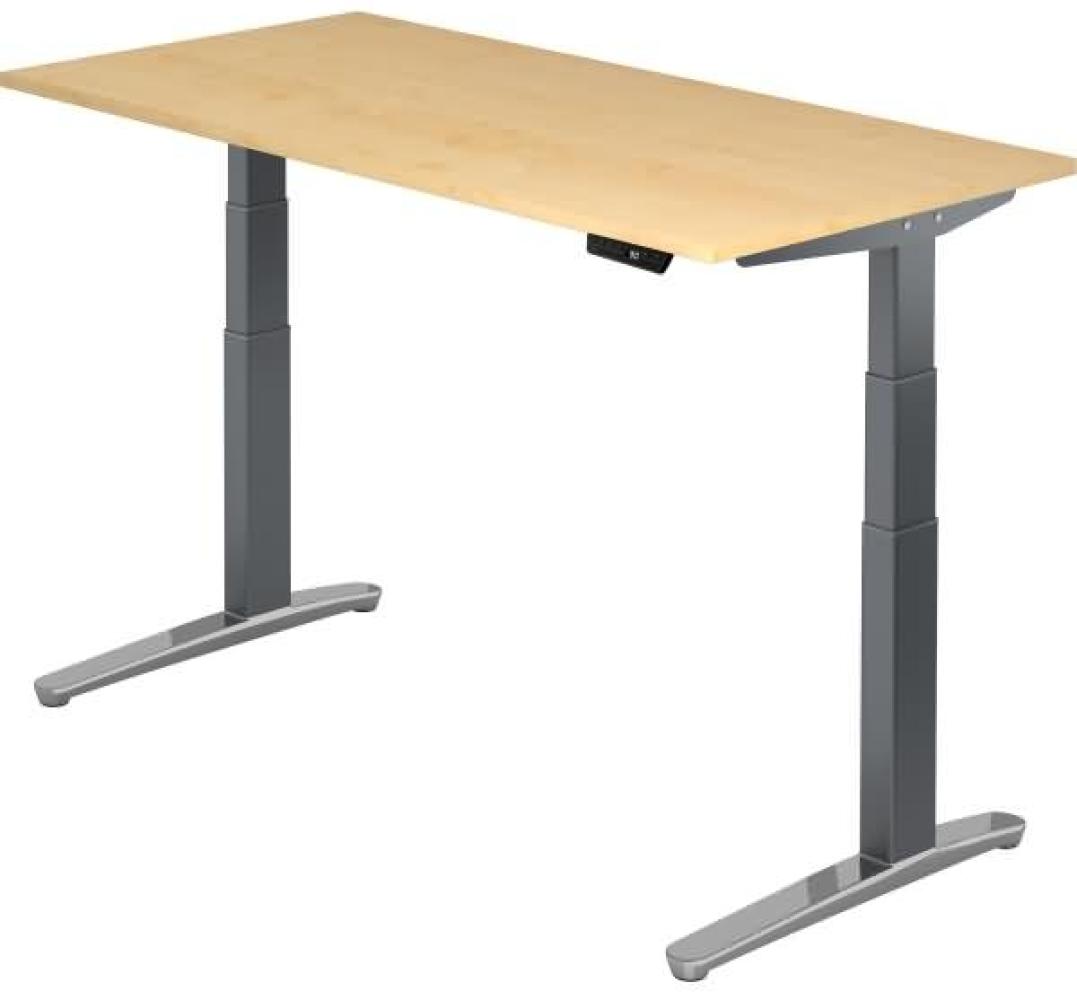 'XBHM16' Sitz-Steh-Schreibtisch elektrisch 160x80 cm Ahorn Graphit, poliert Bild 1