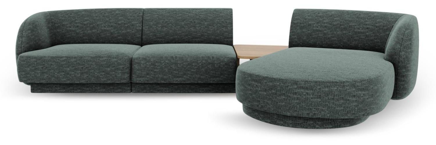 Micadoni Modulares Sofa Miley mit Recamiere 3-Sitzer Rechts Chenille Petrol Bild 1