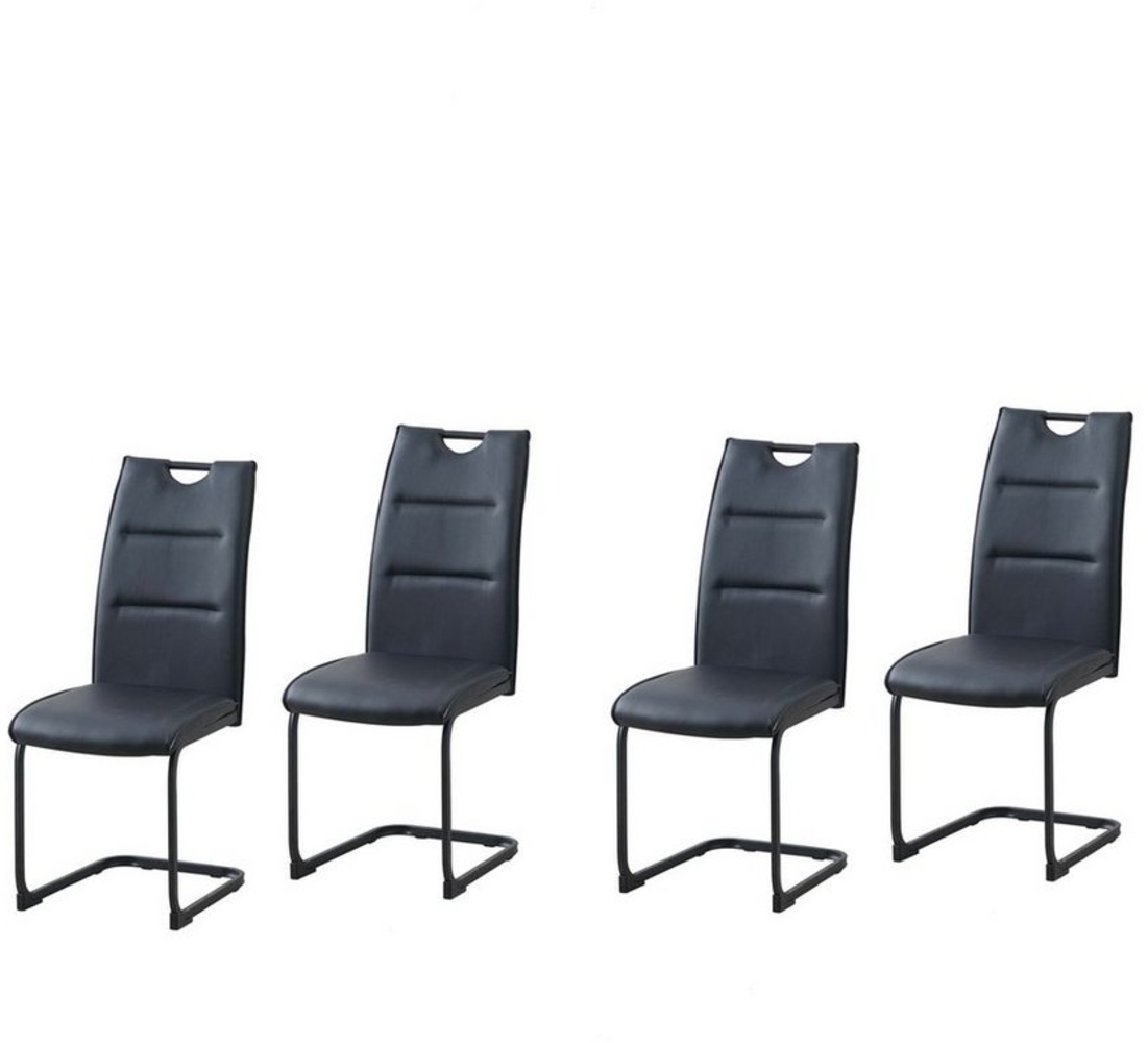 HTI-Living Freischwinger Schwingstuhl DannyP PU Schwarz (Set, 4 St), Freischwinger Esszimmerstuhl Kunstleder Bild 1