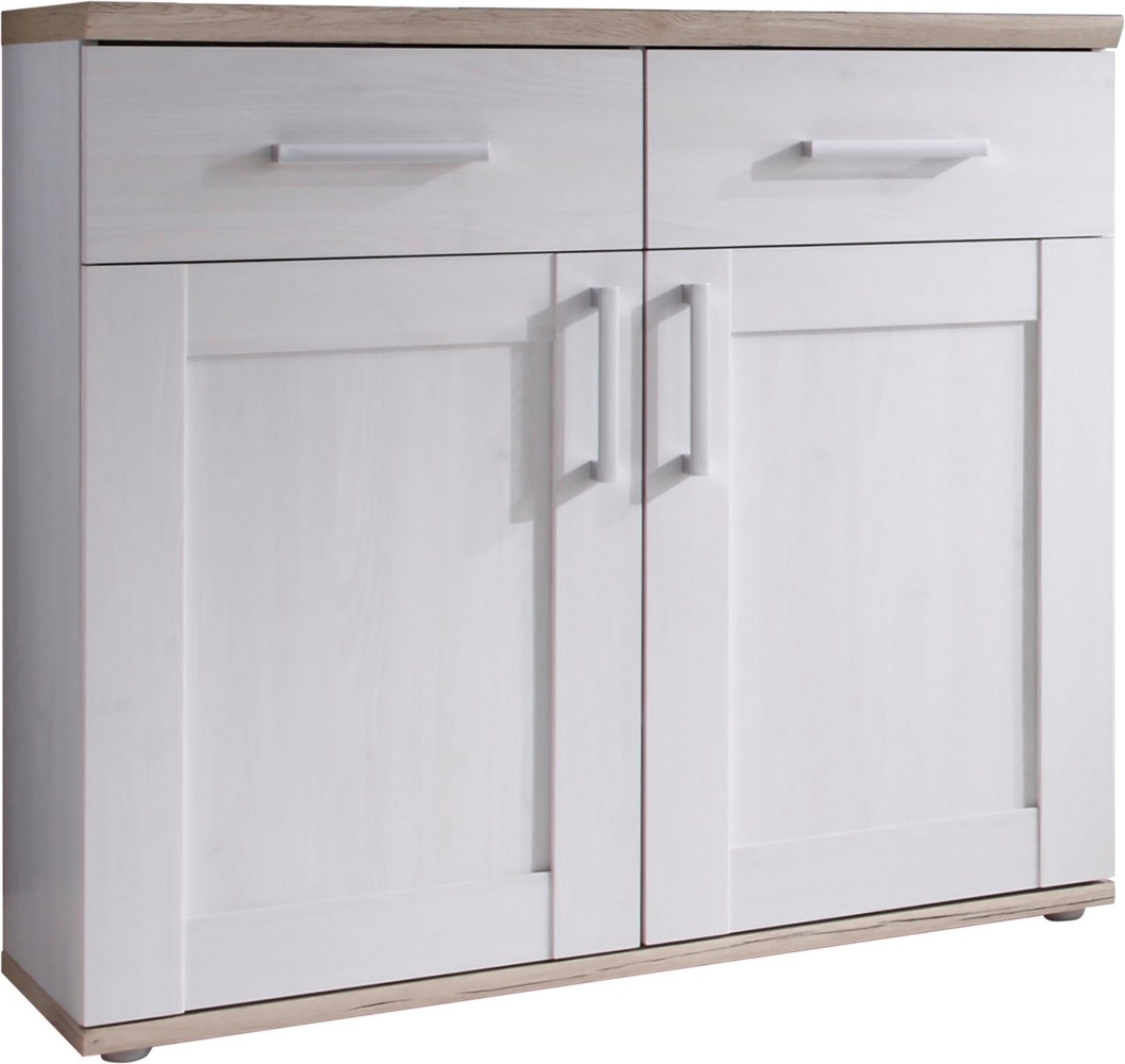 Schuhschrank Romy / Romance, Holzwerkstoff, Weiß, Holzfarben, 96 x 91 x 38 cm Bild 1