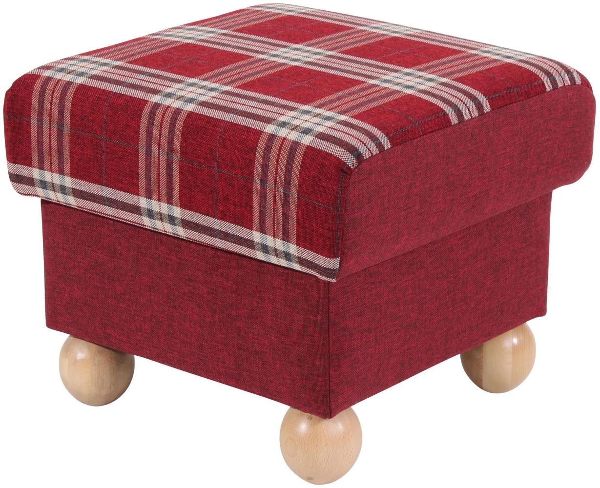 Hocker Kasha Bezug Flachgewebe Buche natur / rot 22308 Bild 1