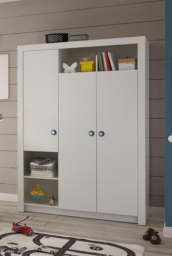 Kleiderschrank >Paula< in Weiß - 137x195,5x56cm (BxHxT) Bild 1