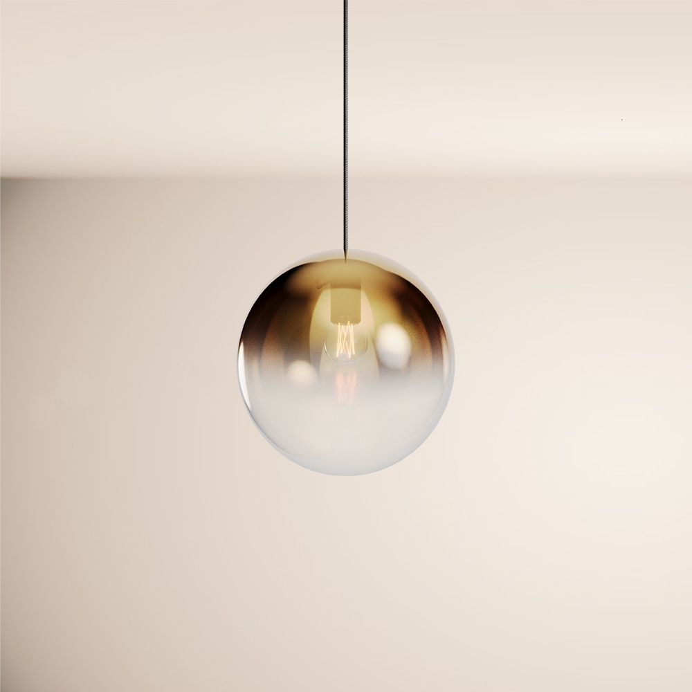 s.luce Orb Glaskugel Galerieleuchte 500cm Aufhängung Schwarz Gold Verlauf Ø 30cm Bild 1