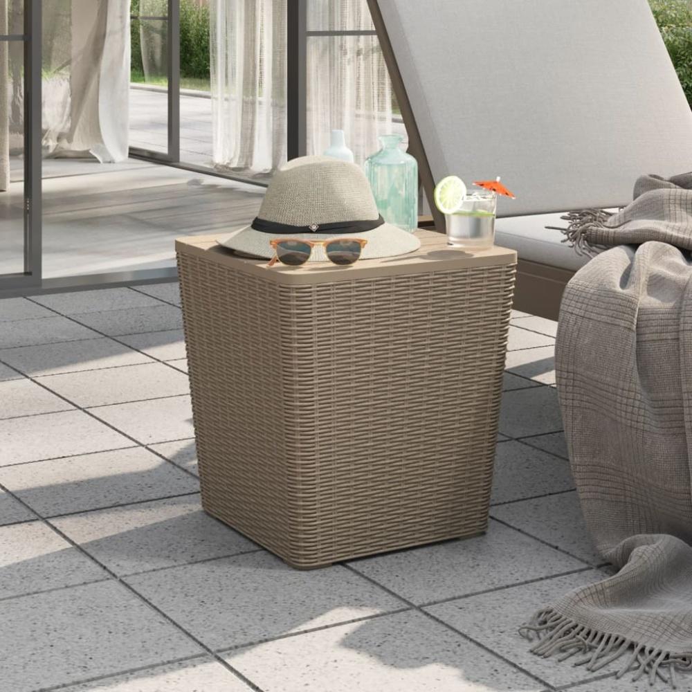 vidaXL Gartentisch mit Abnehmbarer Tischplatte Hellbraun Polypropylen 364154 Bild 1