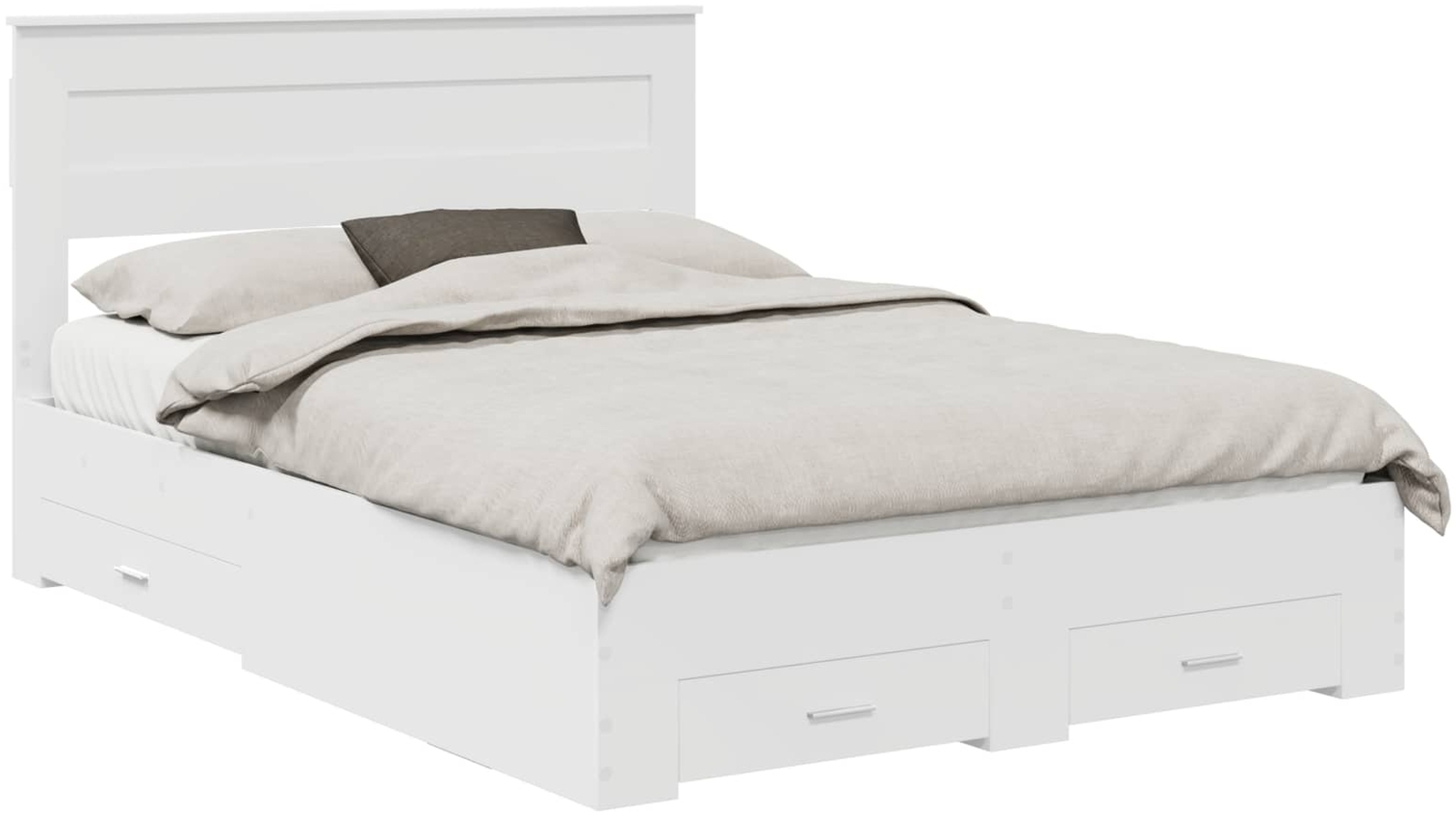 vidaXL Bettrahmen mit Schubladen mit Kopfteil Holzwerkstoff 3409979 Bild 1