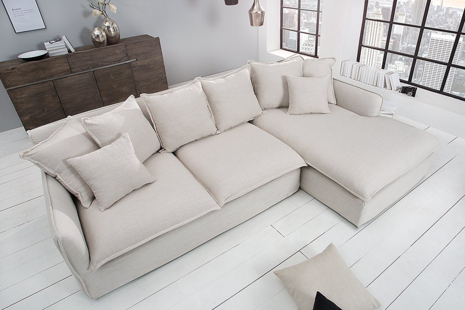 riess-ambiente Ecksofa HEAVEN 255cm natur, Einzelartikel 1 Teile, Couch · L-Form rechts · Wohnzimmer · Webstoff · Federkern · Landhaus Bild 1