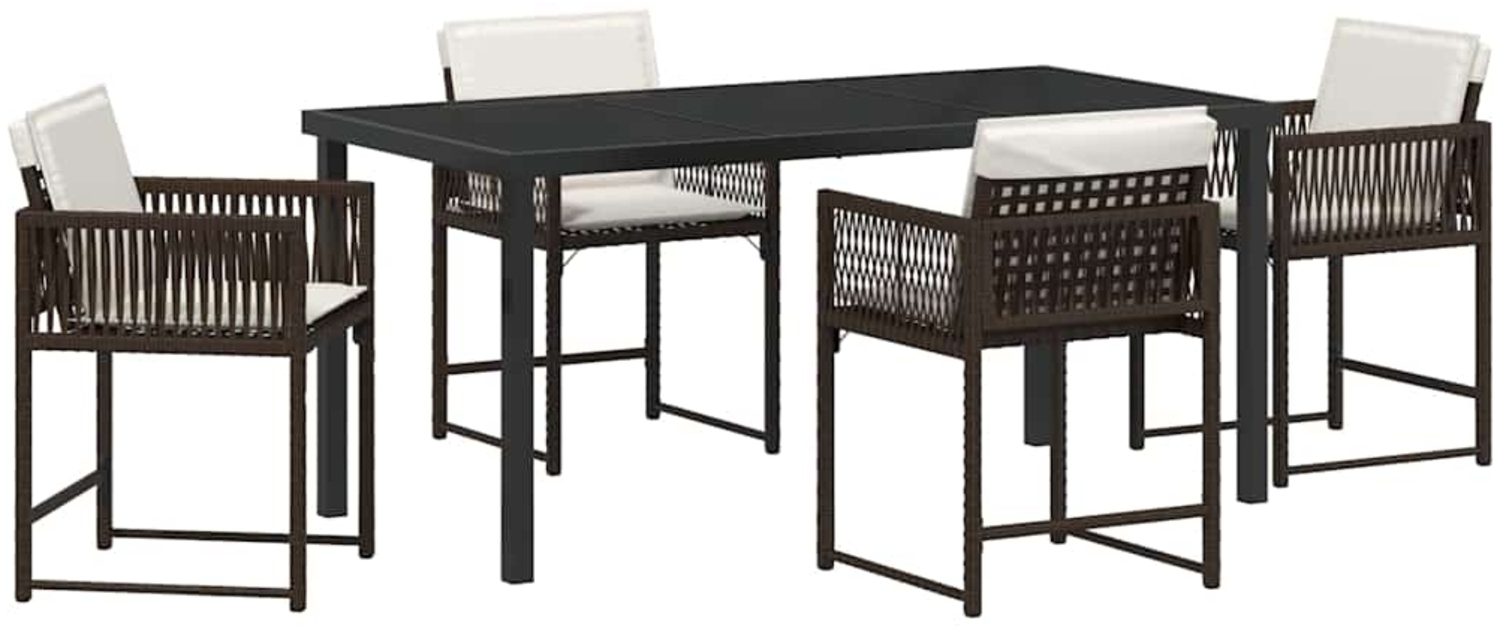 vidaXL Garten Essgruppe 5 pcs Braun Poly-Rattan 3380755 Bild 1