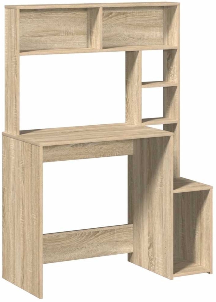 vidaXL Schreibtisch mit Regal Sonoma-Eiche 100x45x140 cm Holzwerkstoff 860438 Bild 1