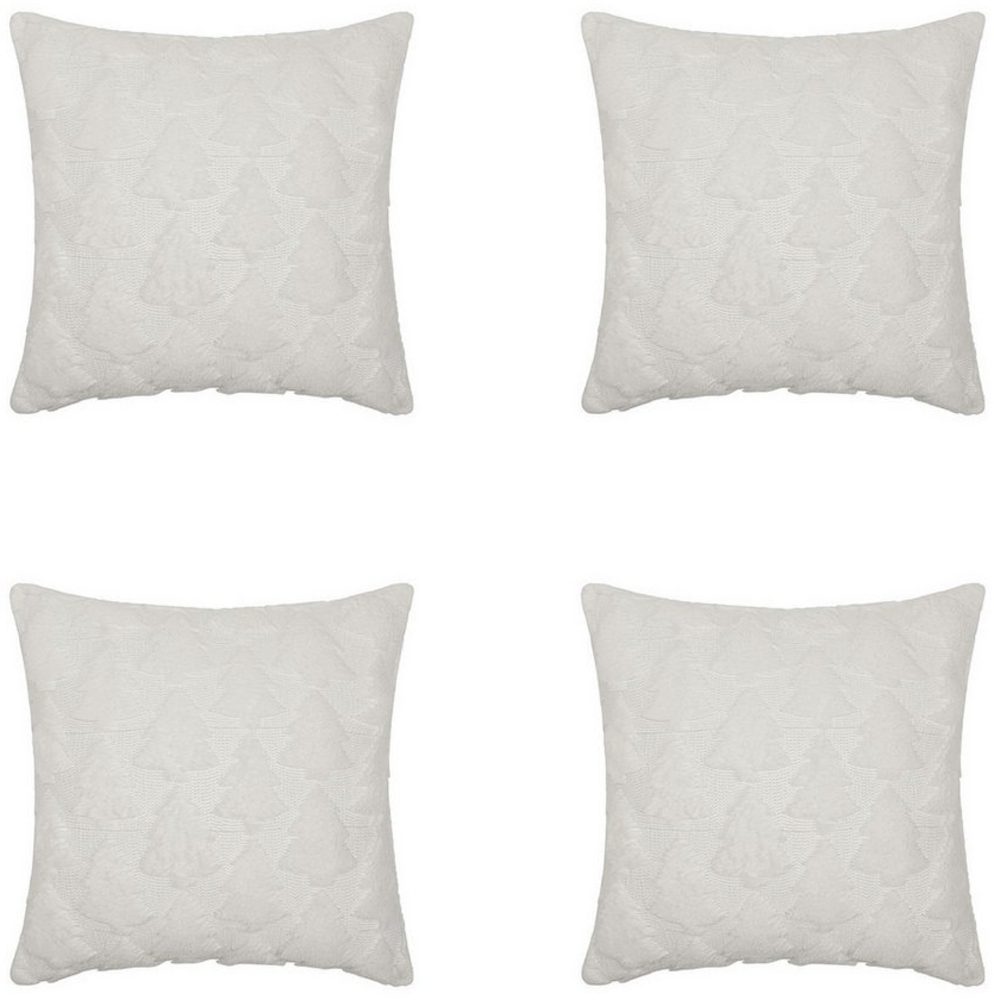 Qelus Kissenbezüge Kissenbezug Weihnachtsbaum Bestickt Zottelig Weihnachtskissen 45x45cm, (4 Stück) Bild 1