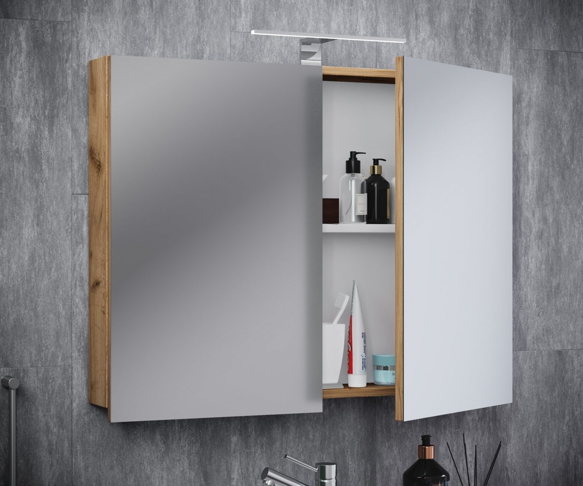 VCB1 Badschrank 60cm Badmöbel Wandschrank Badezimmer Bad Spiegelschrank Dekor Bild 1
