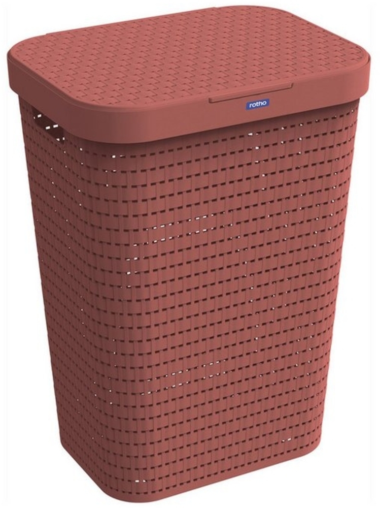 Rotho Wäschesammler Country, 55 L iron rot Wäschetonne Wäschebox Bild 1