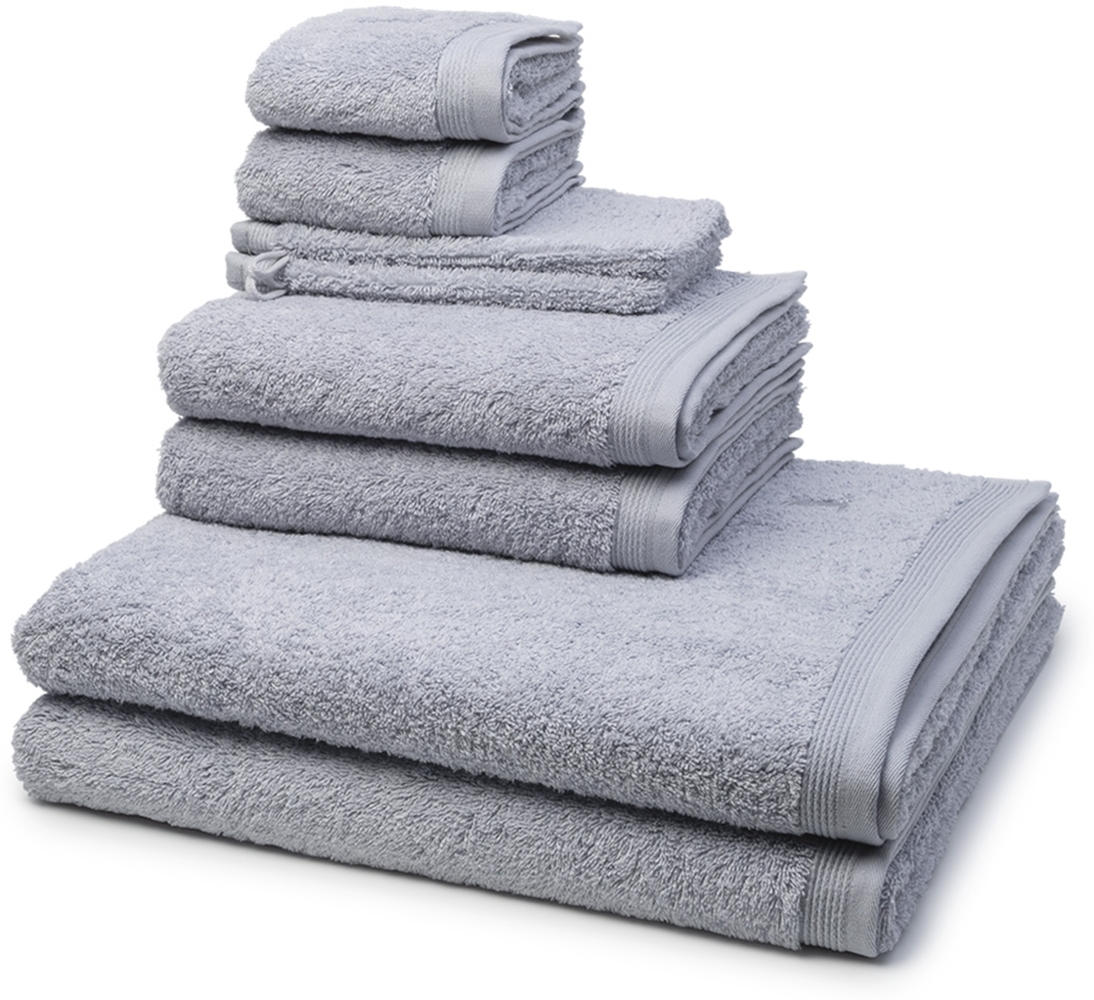 Möve Superwuschel 8 tlg. Frottier-Set - 2 X Handtuch (50 X 100cm), 2 X Duschtuch (80 X 150cm), 2 X Gästetuch (30 X 50cm), 2 X Waschhandschuh (15 X 20cm) - 520 g/m2 - Silver Bild 1
