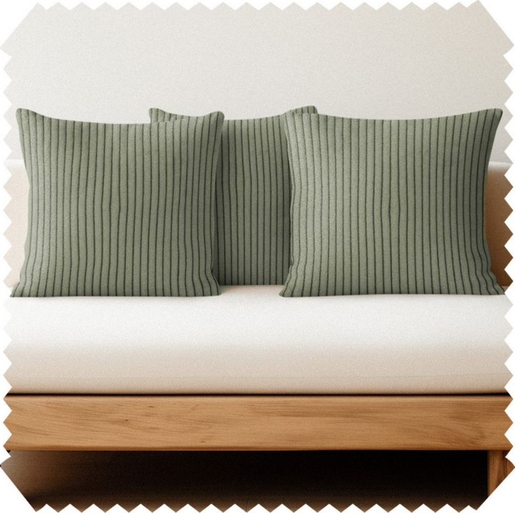 novely® Dekokissen 3er Set Dekokissen PORTO Cord-Optik Kissen Kissenbezug 40x40 cm Füllung, Cord-Optik, Samtige Haptik, Fusselfrei, versteckter Reißverschluss Bild 1