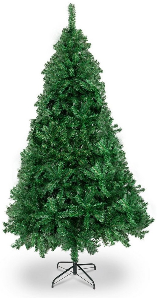 FCH Künstlicher Weihnachtsbaum, 180cm Tannenbaum mit 650 Spitzen & Christbaum Metallständer Grün Bild 1