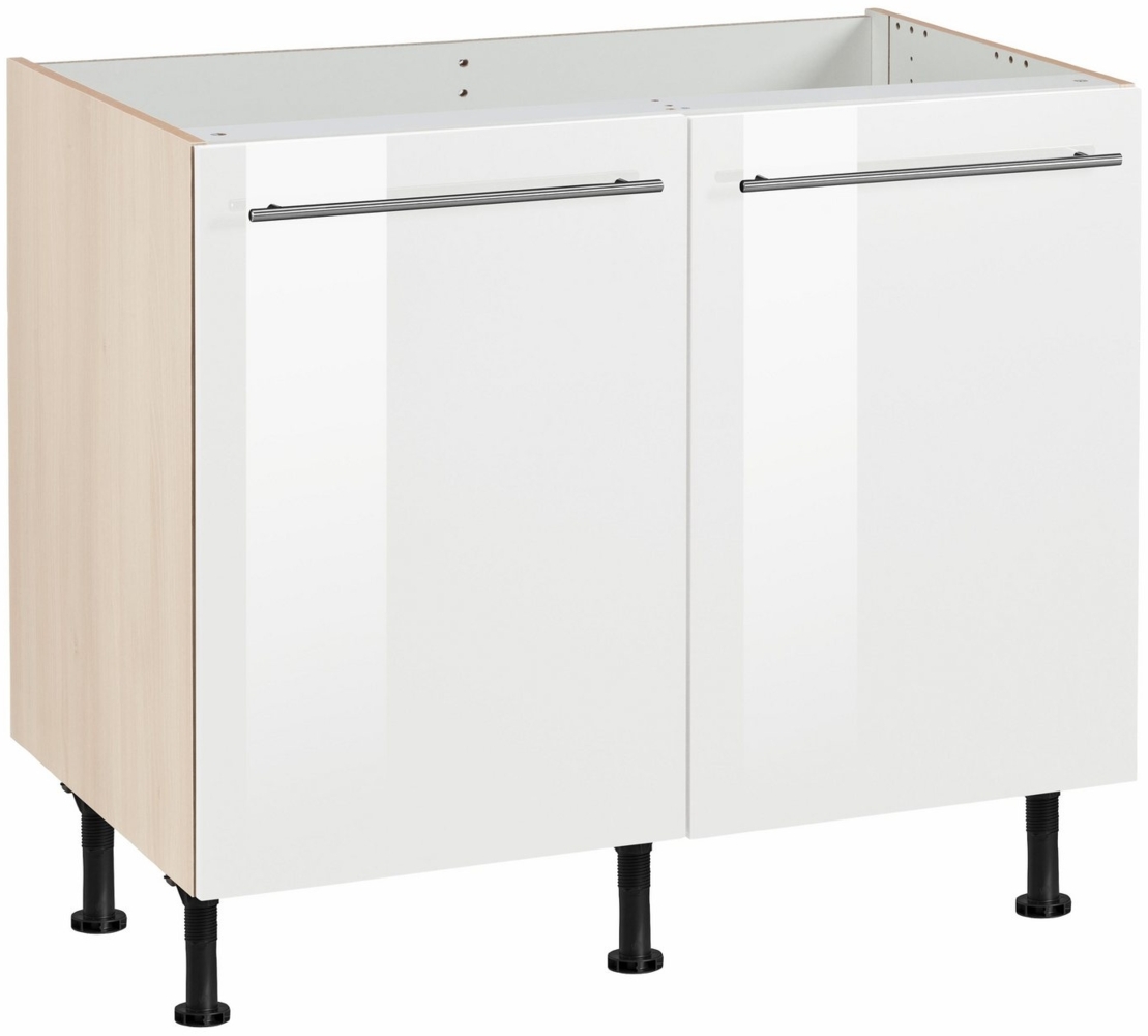 OPTIFIT Spülenschrank Bern 100 cm breit, mit 2 Türen, höhenverstellbare Füße, mit Metallgriffen Bild 1