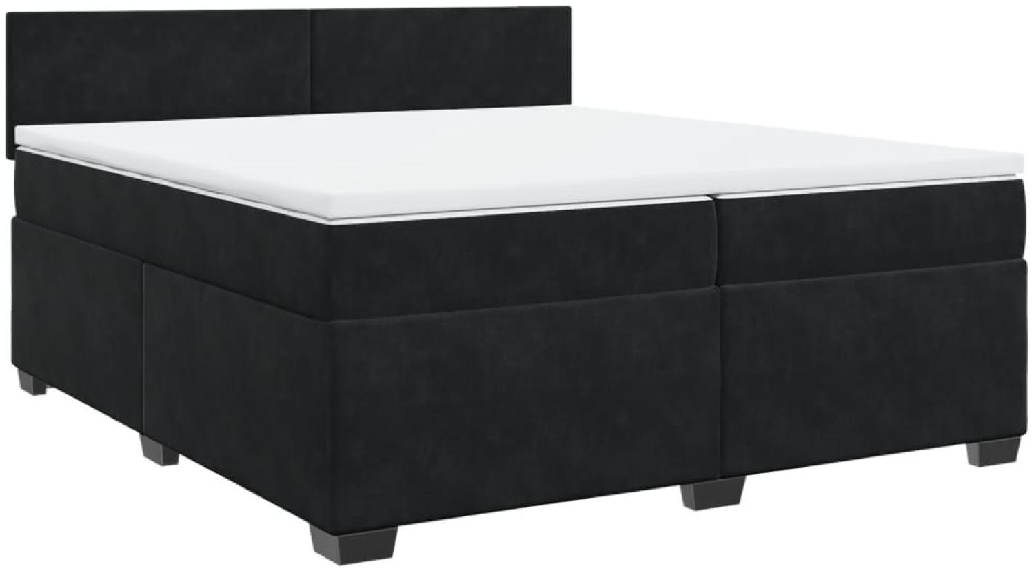 vidaXL Boxspringbett mit Matratze Schwarz 200x200 cm Samt 3286398 Bild 1