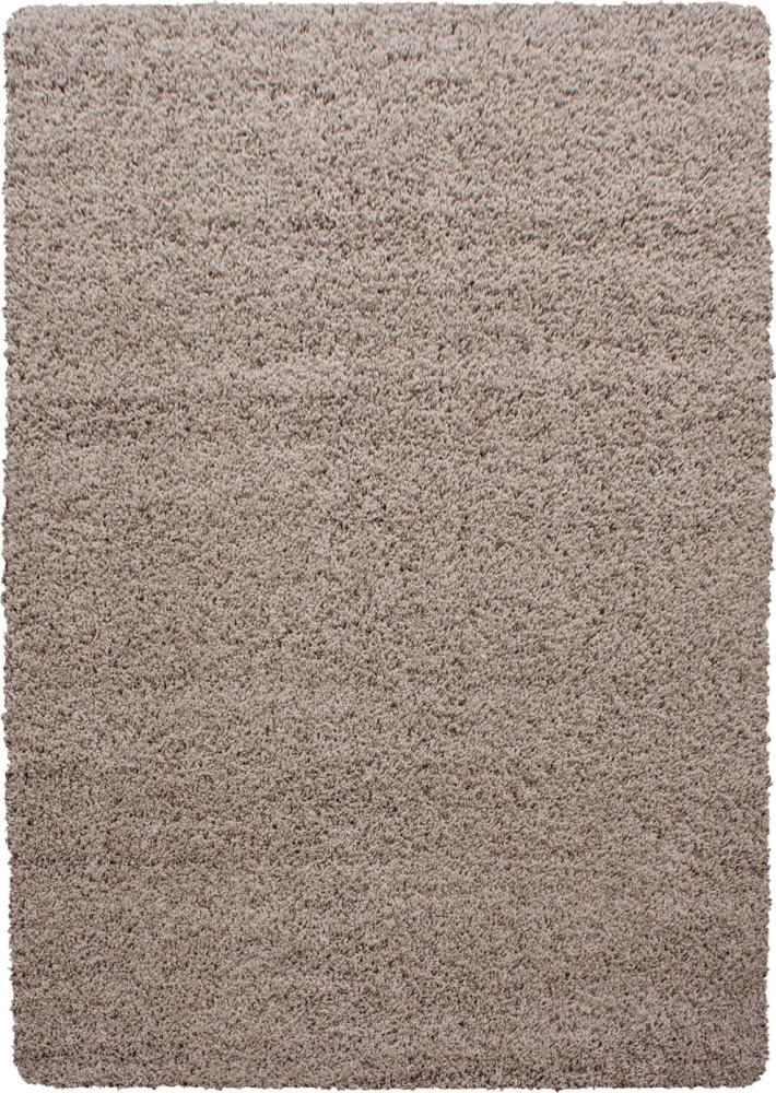 Hochflor Teppich Drago rechteckig - 200x290 cm - Beige Bild 1