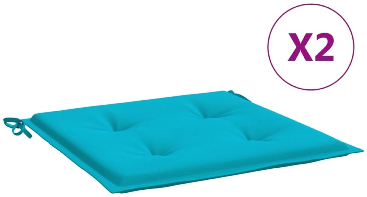 vidaXL Gartenstuhl-Kissen 2 Stk. Türkis 40x40x4 cm Stoff 361029 Bild 1