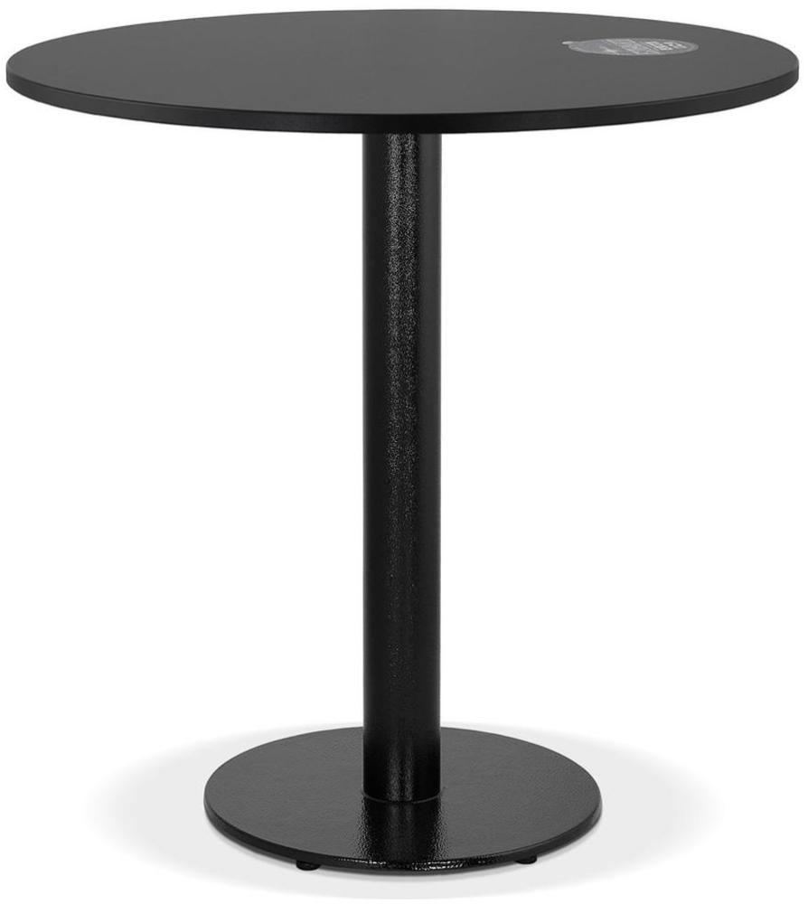 Runder Esstisch Ø 68 cm, Holz & Gusseisen - ideal für Cafes & kleine Räume, pflegeleicht, robust – "FERAN" Kollektion. Farbe: Schwarz. Größe: 68x68x74,6 cm Bild 1