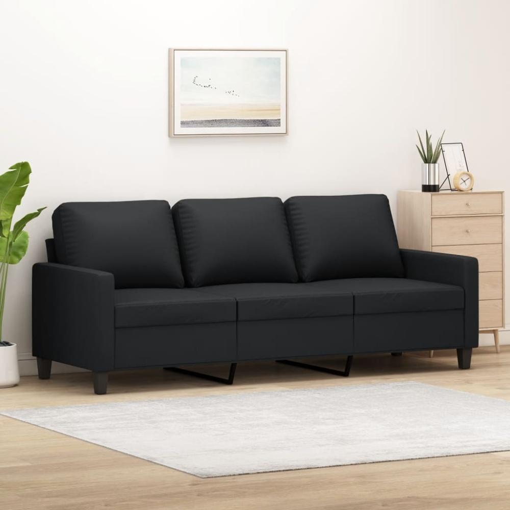 vidaXL 3-Sitzer-Sofa Schwarz 180 cm Kunstleder 359142 Bild 1